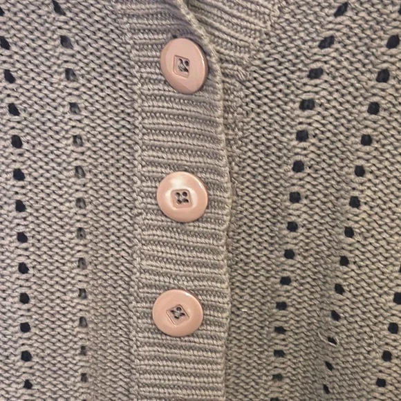 Hillard & Hanson Vintage Brown V-Neck Cardigan Sweater Cable Knit - Picture 4 of 7